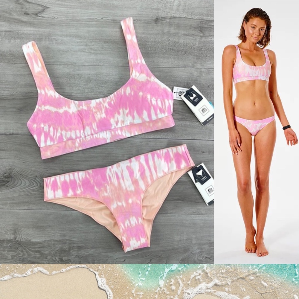 ☀️RIP CURL☀️ CLASSIC SURF CROP CLASSIC SURF CHEEKY PANT BIKINI SET - Picture 1 of 15